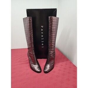 Parallel Metallic Faux Snake Skin Boots Womens Size 9 Reptilian Sleek In Box